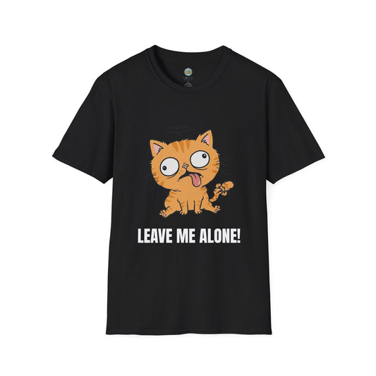 Leave Me Alone Orange Cat T-Shirt | Funny Ginger Cat Meme Slogan Tee | Gildan Softstyle 64000