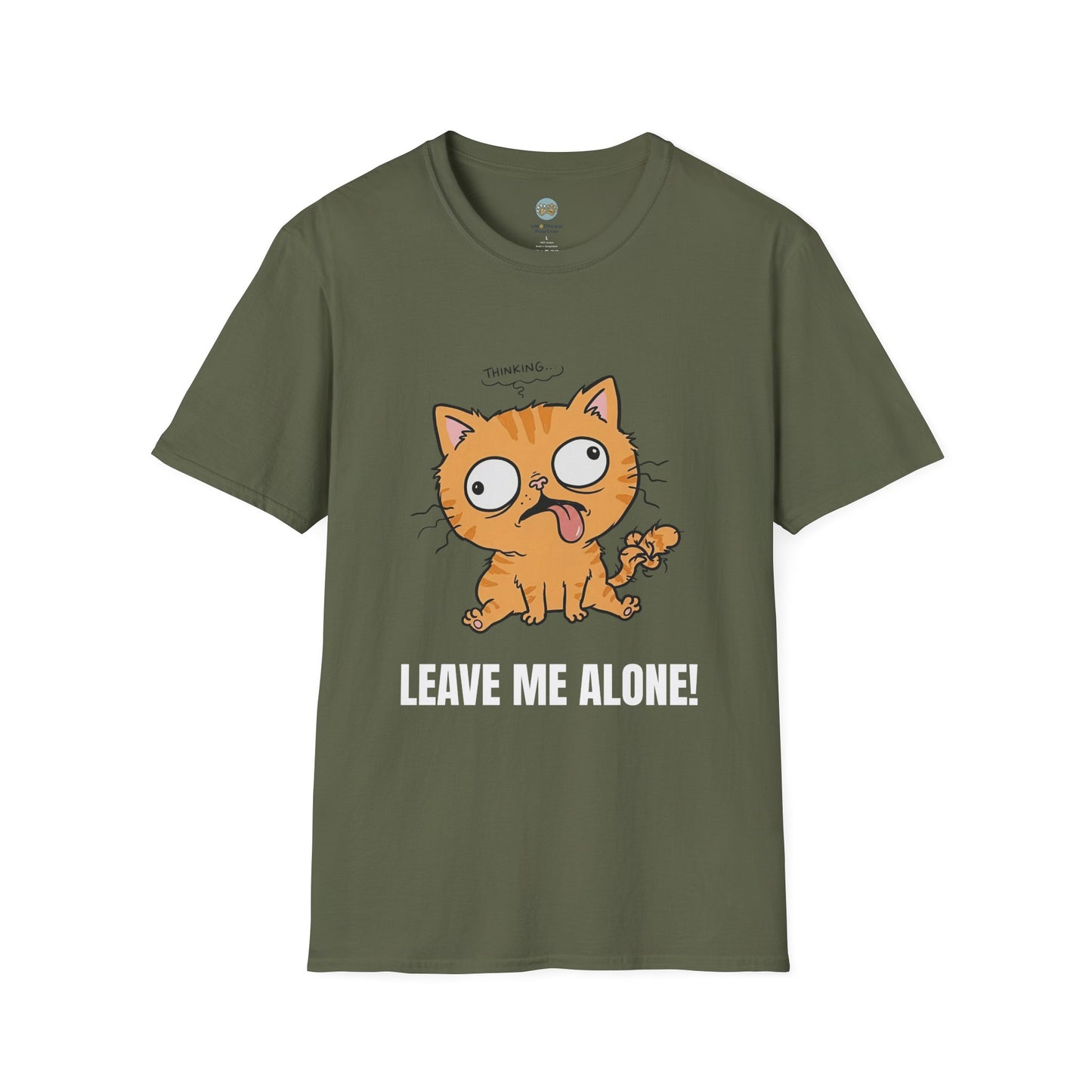 Leave Me Alone Orange Cat T-Shirt | Funny Ginger Cat Meme Slogan Tee | Gildan Softstyle 64000