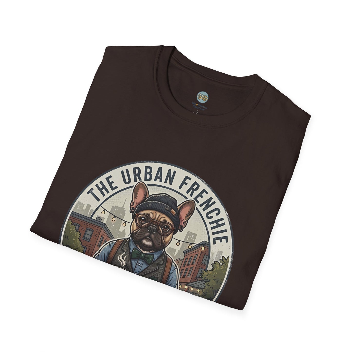 The Urban Frenchie T-Shirt | French Bulldog in City Attire | Gildan Softstyle 64000 Premium Tee
