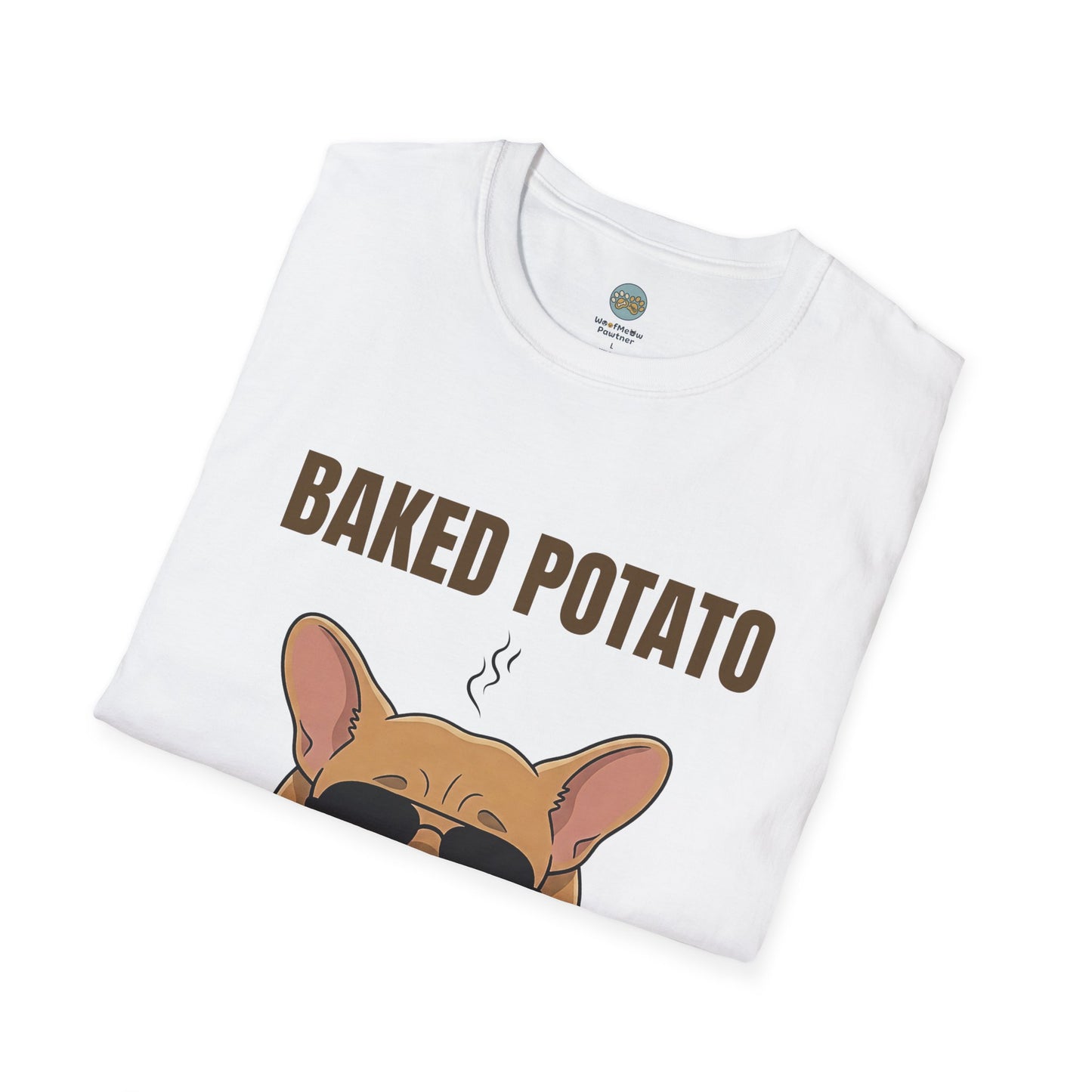 Baked Potato Mode ON French Bulldog T-Shirt | Frenchie Sunbathing Like a Potato | Gildan Softstyle 64000