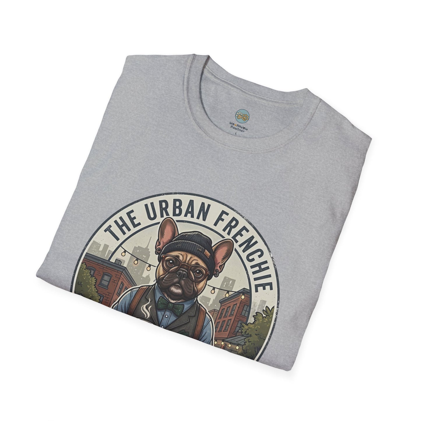 The Urban Frenchie T-Shirt | French Bulldog in City Attire | Gildan Softstyle 64000 Premium Tee