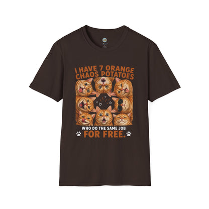 I Have 7 Orange Chaos Potatoes T-Shirt | Orange Cat Squad | Gildan Softstyle 64000