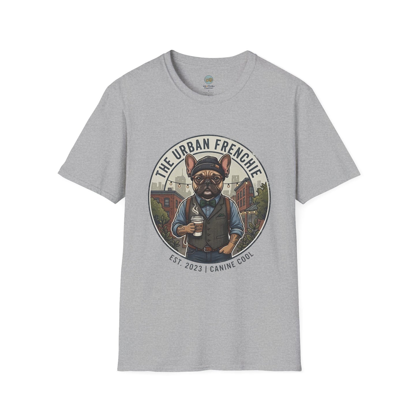 The Urban Frenchie T-Shirt | French Bulldog in City Attire | Gildan Softstyle 64000 Premium Tee