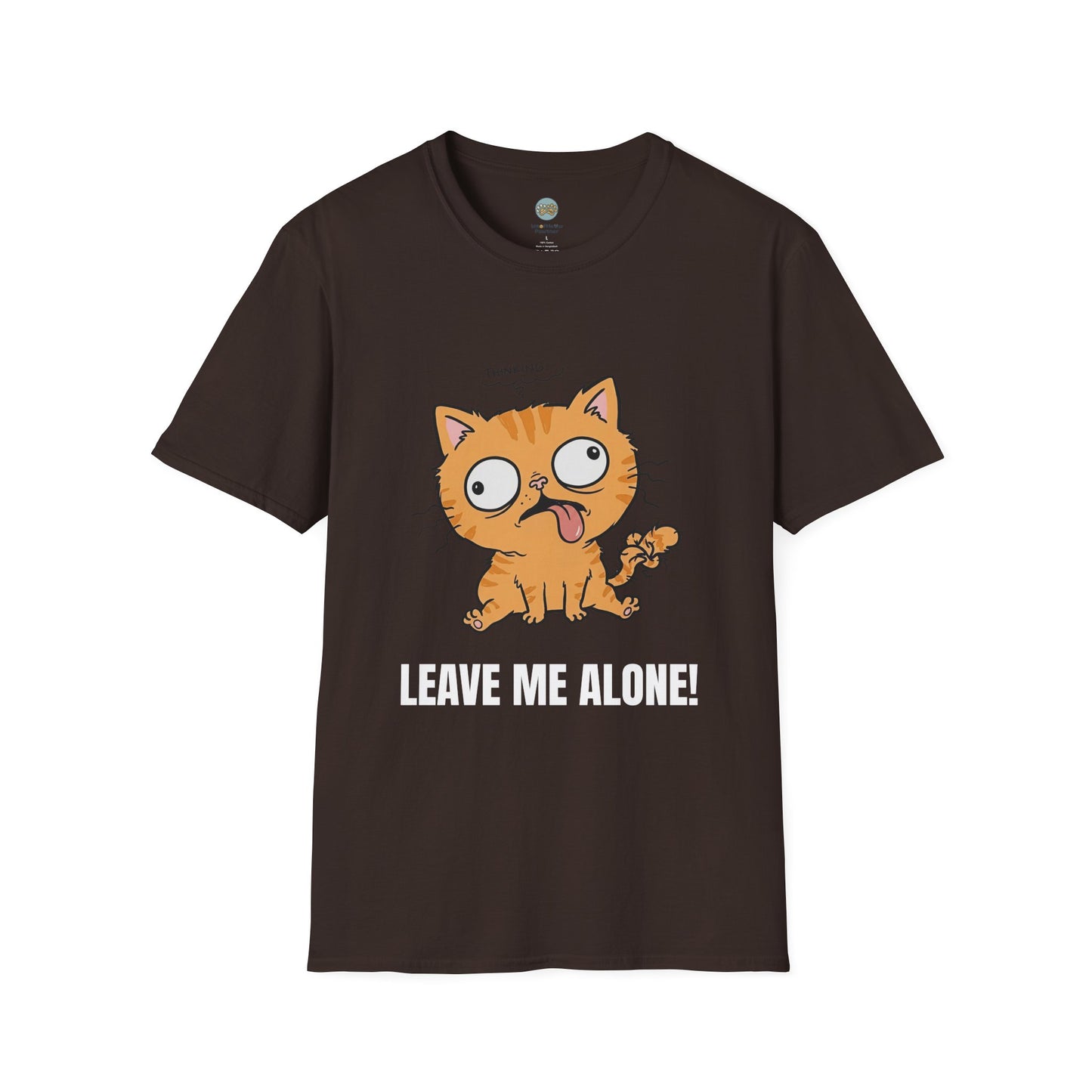 Leave Me Alone Orange Cat T-Shirt | Funny Ginger Cat Meme Slogan Tee | Gildan Softstyle 64000