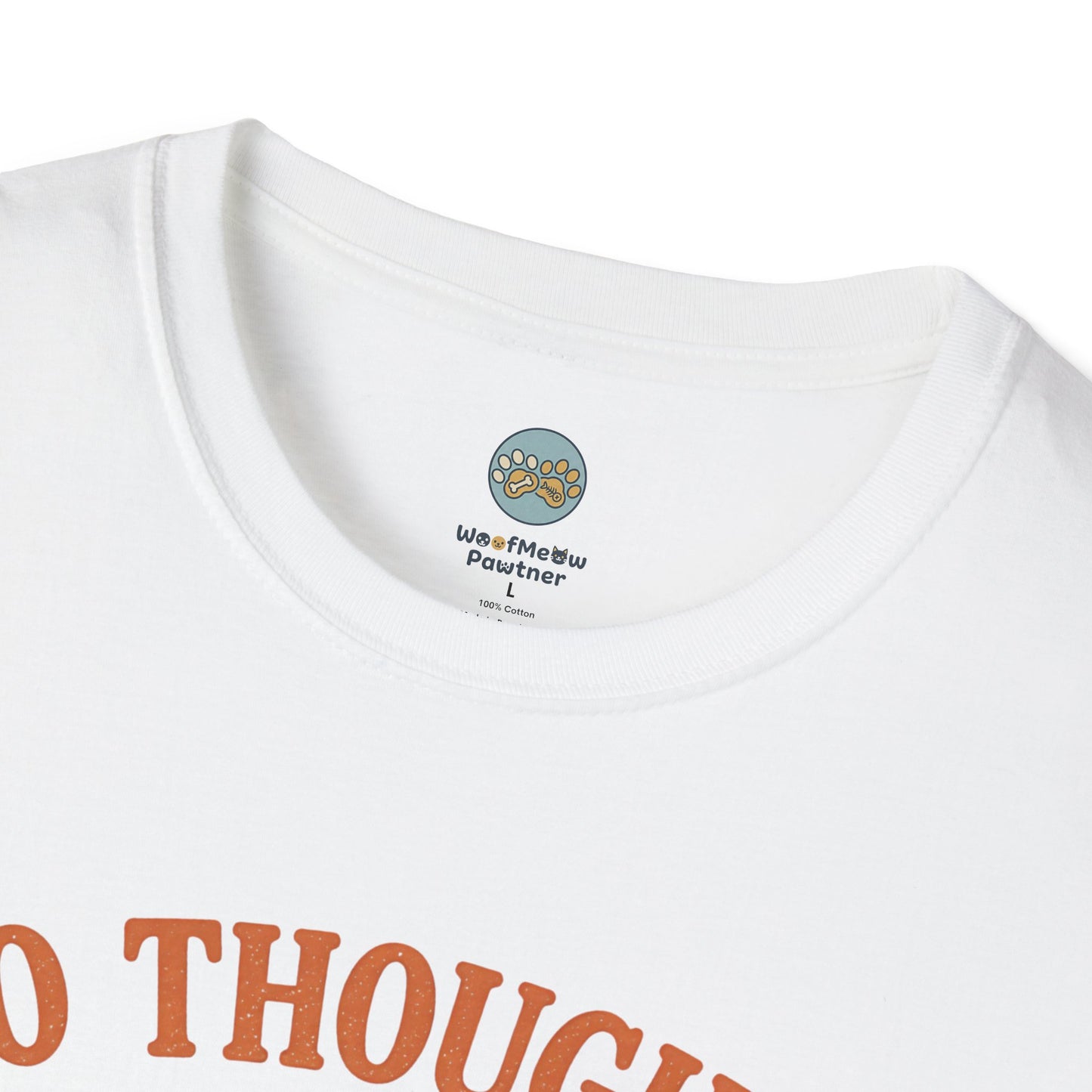 No Thoughts Head Empty Just Vibes T-Shirt | Orange Cat Blank Stare | Gildan Softstyle 64000