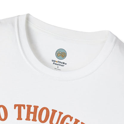 No Thoughts Head Empty Just Vibes T-Shirt | Orange Cat Blank Stare | Gildan Softstyle 64000