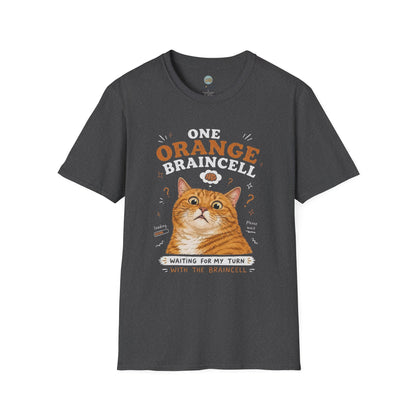 One Orange Braincell Waiting For My Turn T-Shirt | Orange Cat Meme | Gildan Softstyle 64000