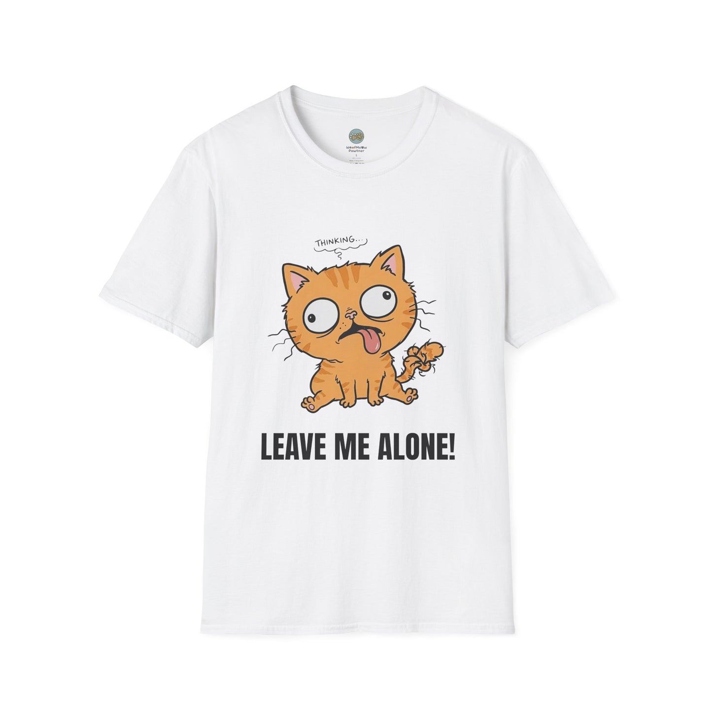 Leave Me Alone Orange Cat T-Shirt | Funny Ginger Cat Meme Slogan Tee | Gildan Softstyle 64000