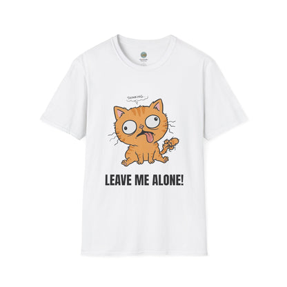 Leave Me Alone Orange Cat T-Shirt | Funny Ginger Cat Meme Slogan Tee | Gildan Softstyle 64000