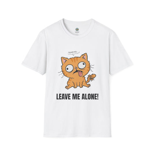Leave Me Alone Orange Cat T-Shirt | Funny Ginger Cat Meme Slogan Tee | Gildan Softstyle 64000