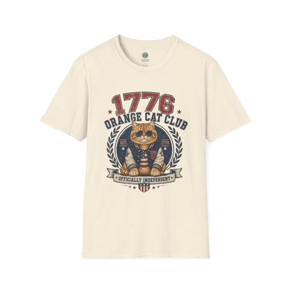 1776 Orange Cat Club T-Shirt | Officially Independent American Cat Design | Gildan Softstyle 64000