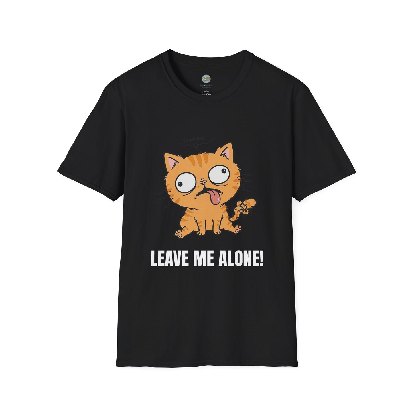 Leave Me Alone Orange Cat T-Shirt | Funny Ginger Cat Meme Slogan Tee | Gildan Softstyle 64000