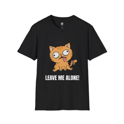 Leave Me Alone Orange Cat T-Shirt | Funny Ginger Cat Meme Slogan Tee | Gildan Softstyle 64000