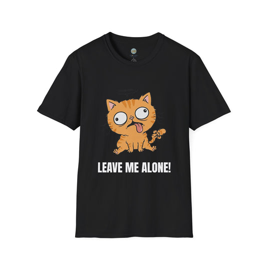 Leave Me Alone Orange Cat T-Shirt | Funny Ginger Cat Meme Slogan Tee | Gildan Softstyle 64000