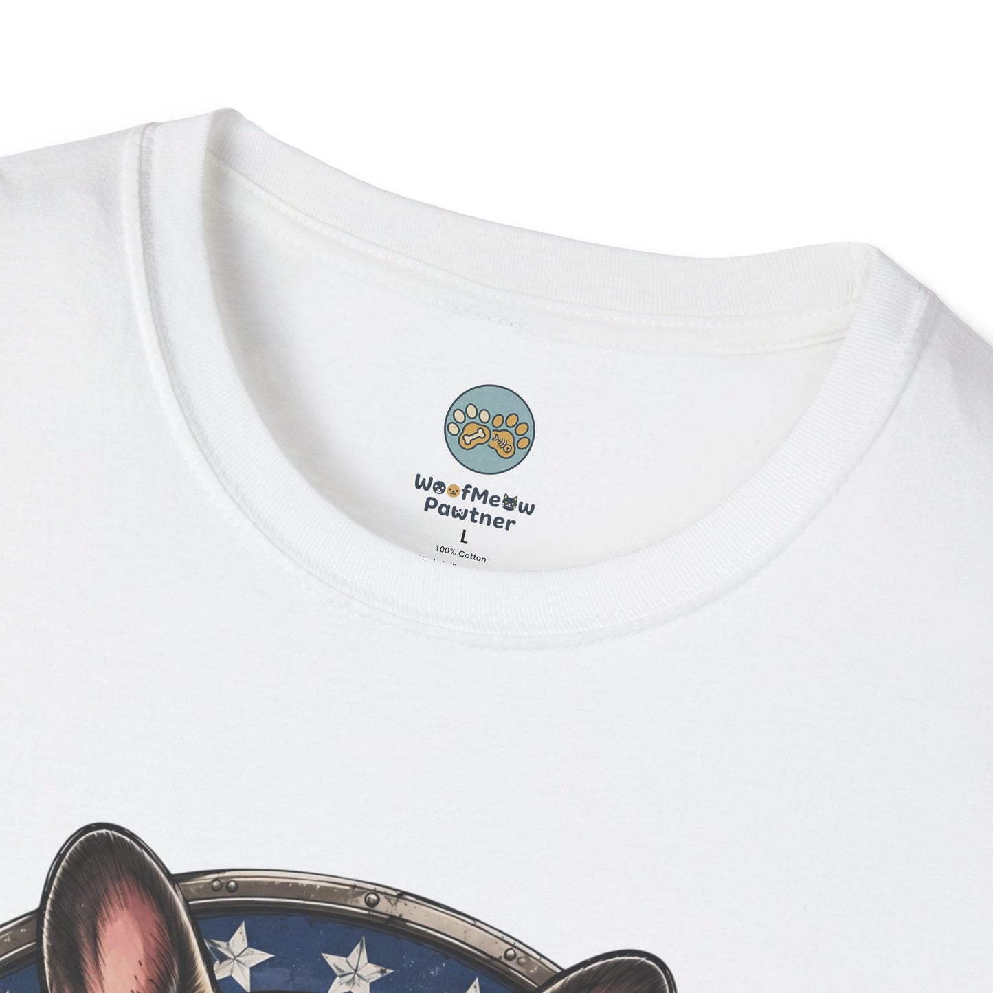 Land of the Free Home of the Frenchie T-Shirt | 4th of July French Bulldog | Gildan Softstyle 64000