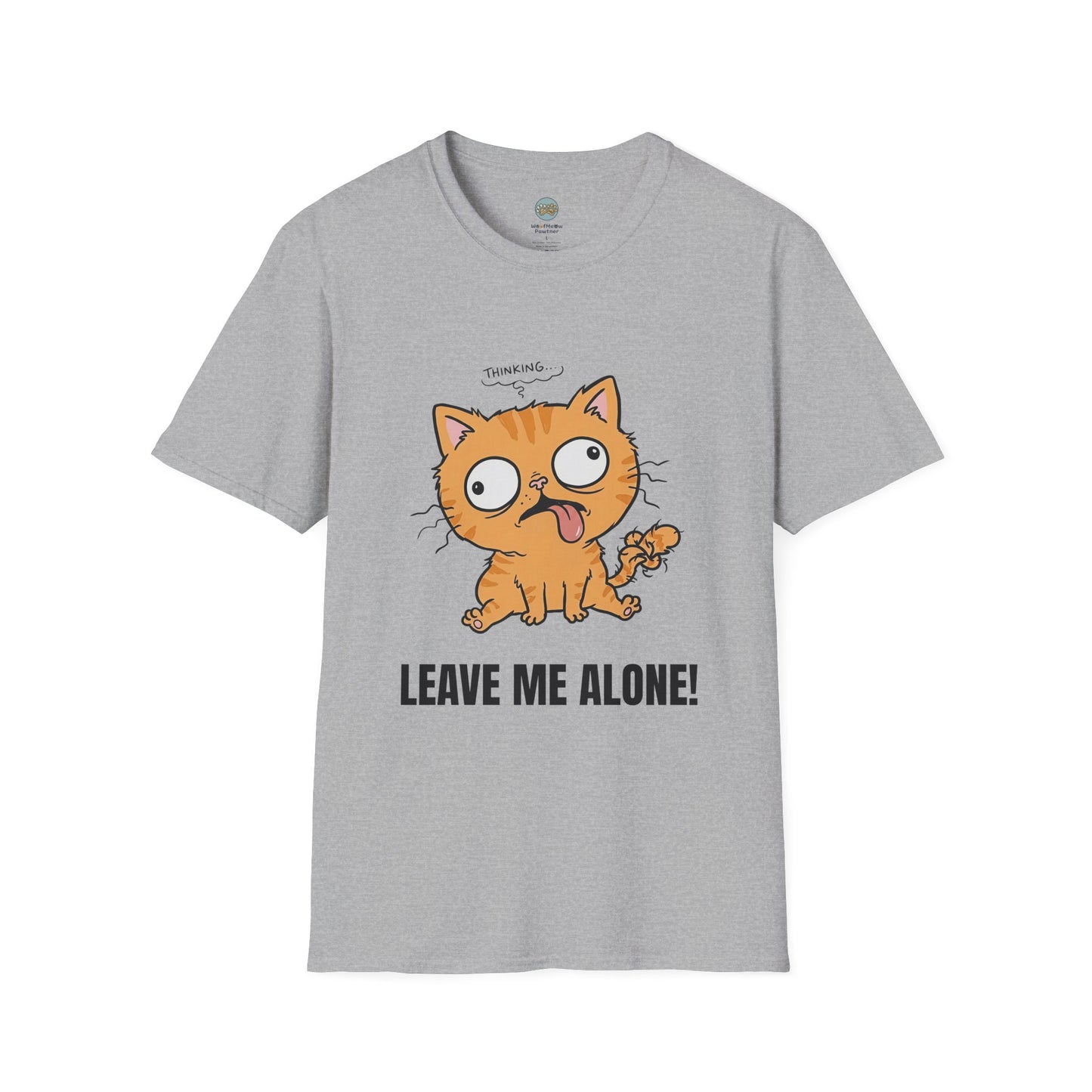 Leave Me Alone Orange Cat T-Shirt | Funny Ginger Cat Meme Slogan Tee | Gildan Softstyle 64000