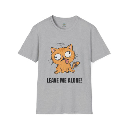 Leave Me Alone Orange Cat T-Shirt | Funny Ginger Cat Meme Slogan Tee | Gildan Softstyle 64000