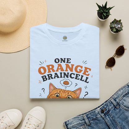 One Orange Braincell Waiting For My Turn T-Shirt | Orange Cat Meme | Gildan Softstyle 64000