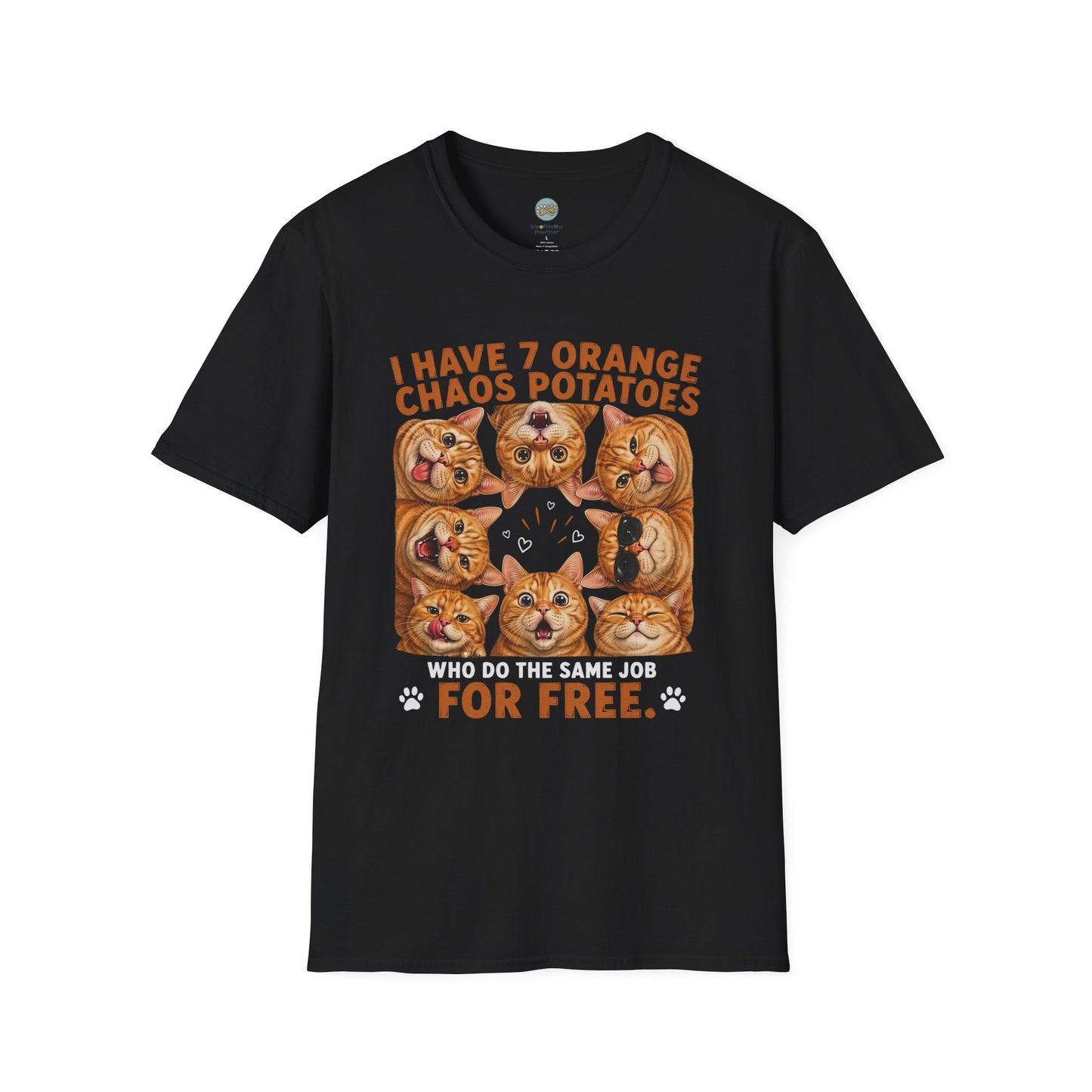 I Have 7 Orange Chaos Potatoes T-Shirt | Orange Cat Squad | Gildan Softstyle 64000