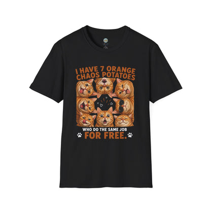 I Have 7 Orange Chaos Potatoes T-Shirt | Orange Cat Squad | Gildan Softstyle 64000
