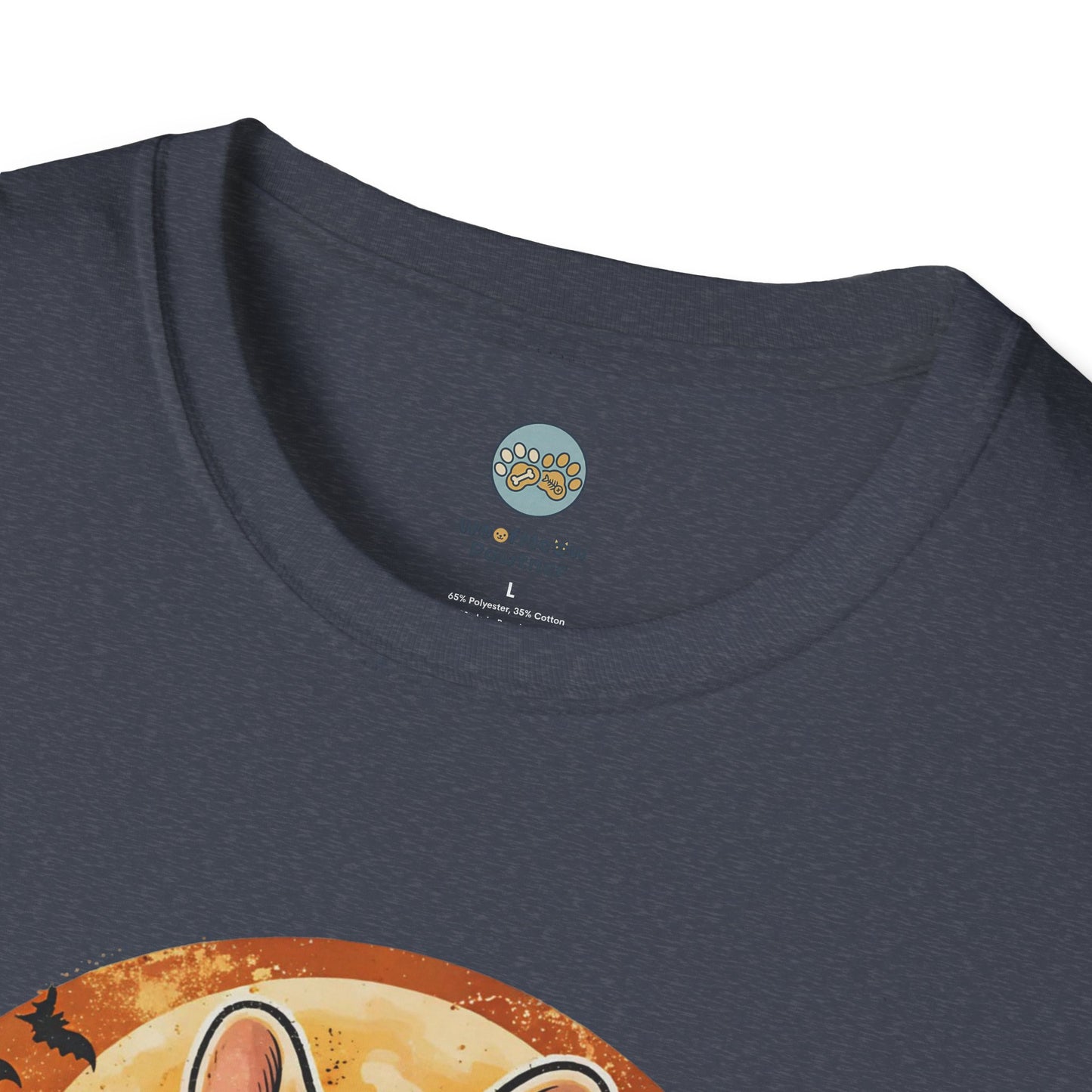 French Bulldog - Too Cute To Spook Halloween T-Shirt | Frenchie in Ghost Costume | Gildan Softstyle 64000 Premium Tee