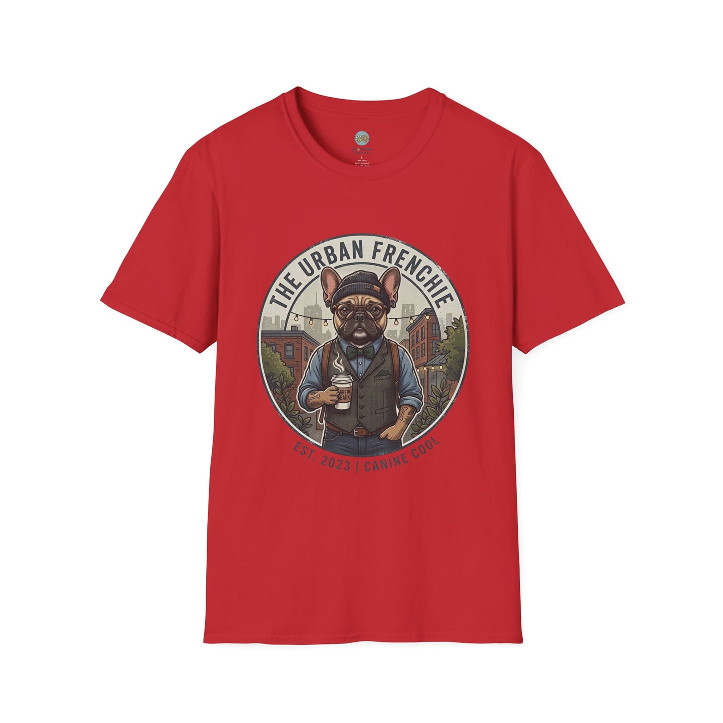 The Urban Frenchie T-Shirt | French Bulldog in City Attire | Gildan Softstyle 64000 Premium Tee
