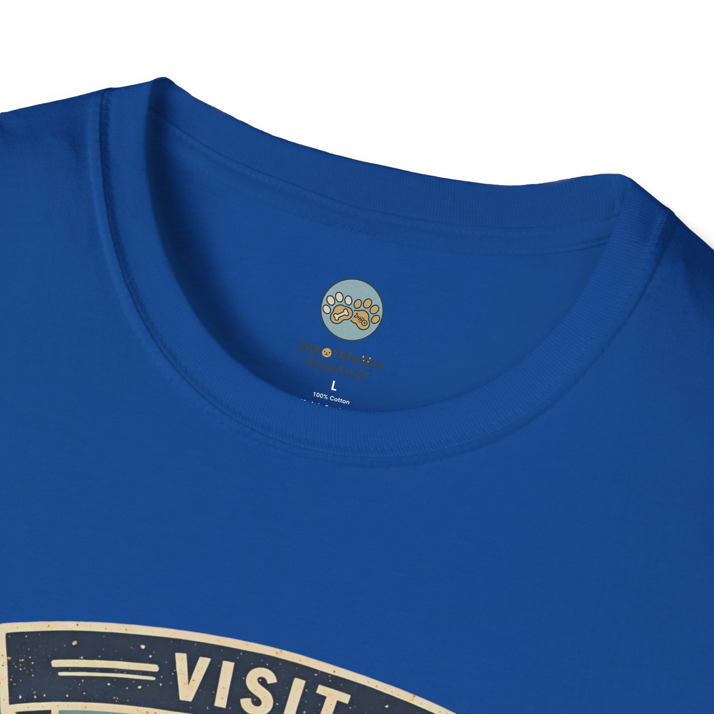 French Bulldog National Park T-Shirt | Vintage Badge Design with Mountains and Sunset for Dog Lovers | Gildan Softstyle 64000 Premium Tee