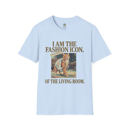 I Am The Fashion Icon Of The Living Room T-Shirt | Orange Cat in Plastic Bag | Gildan Softstyle 64000