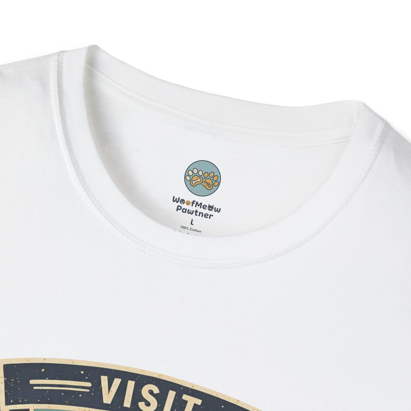 French Bulldog National Park T-Shirt | Vintage Badge Design with Mountains and Sunset for Dog Lovers | Gildan Softstyle 64000 Premium Tee