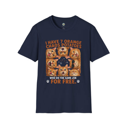 I Have 7 Orange Chaos Potatoes T-Shirt | Orange Cat Squad | Gildan Softstyle 64000
