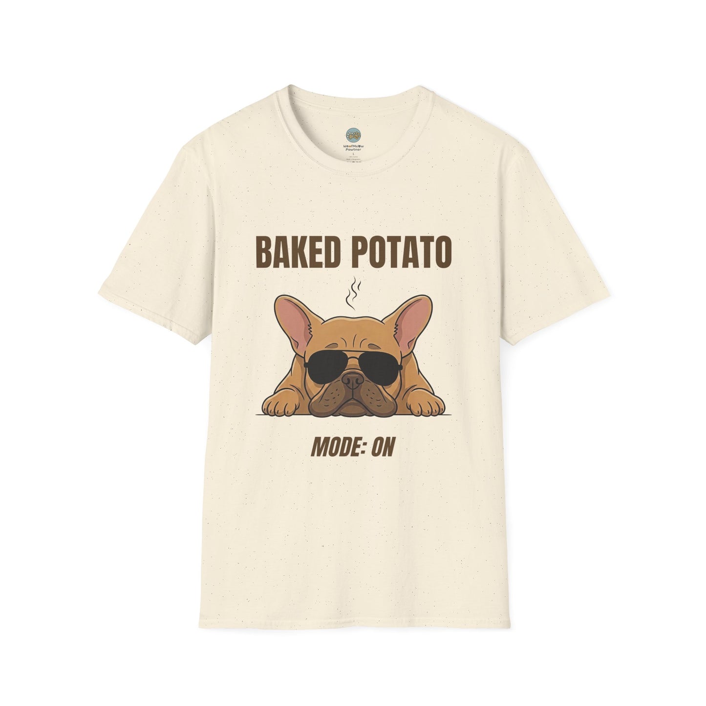 Baked Potato Mode ON French Bulldog T-Shirt | Frenchie Sunbathing Like a Potato | Gildan Softstyle 64000
