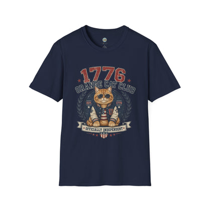 1776 Orange Cat Club T-Shirt | Officially Independent American Cat Design | Gildan Softstyle 64000