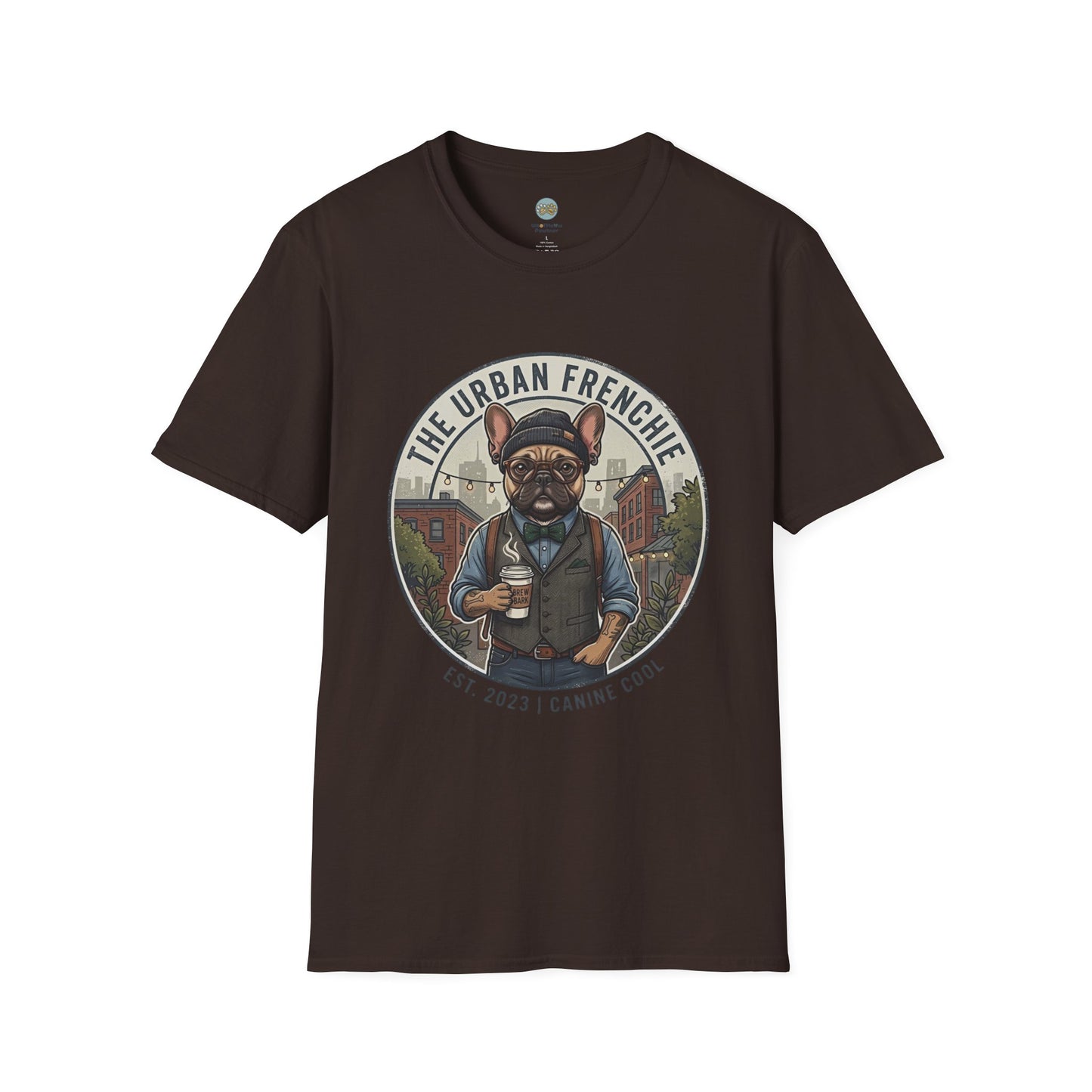 The Urban Frenchie T-Shirt | French Bulldog in City Attire | Gildan Softstyle 64000 Premium Tee