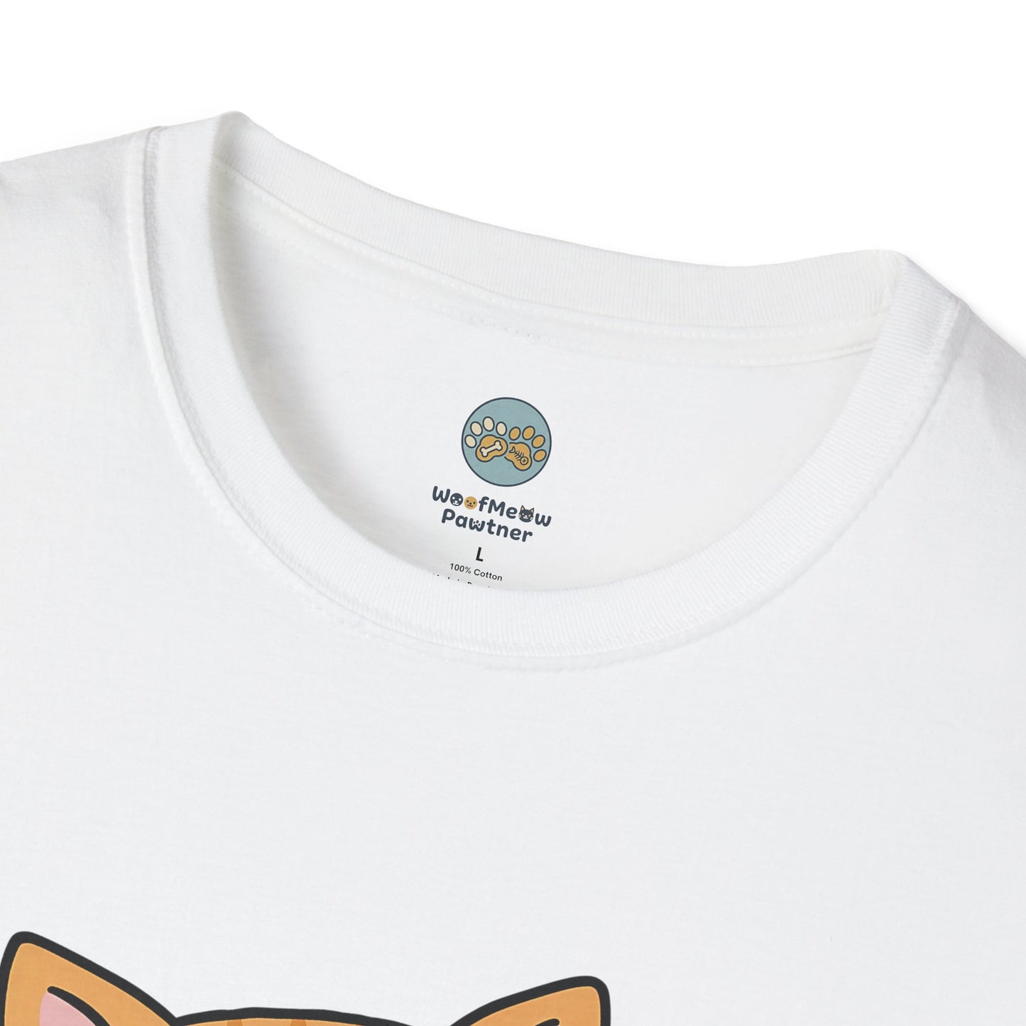 Big Eyes No Brain Orange Cat T-Shirt | Funny Ginger Cat Meme Slogan Tee | Gildan Softstyle 64000