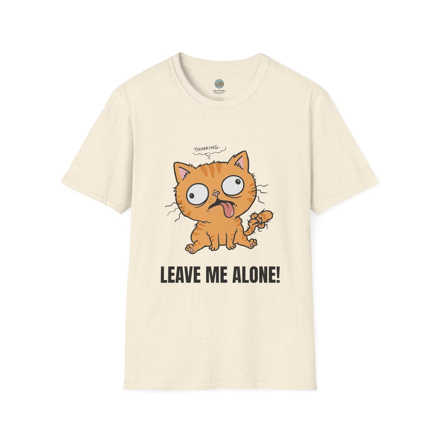 Leave Me Alone Orange Cat T-Shirt | Funny Ginger Cat Meme Slogan Tee | Gildan Softstyle 64000