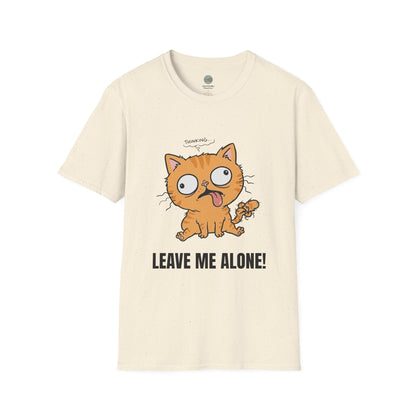 Leave Me Alone Orange Cat T-Shirt | Funny Ginger Cat Meme Slogan Tee | Gildan Softstyle 64000