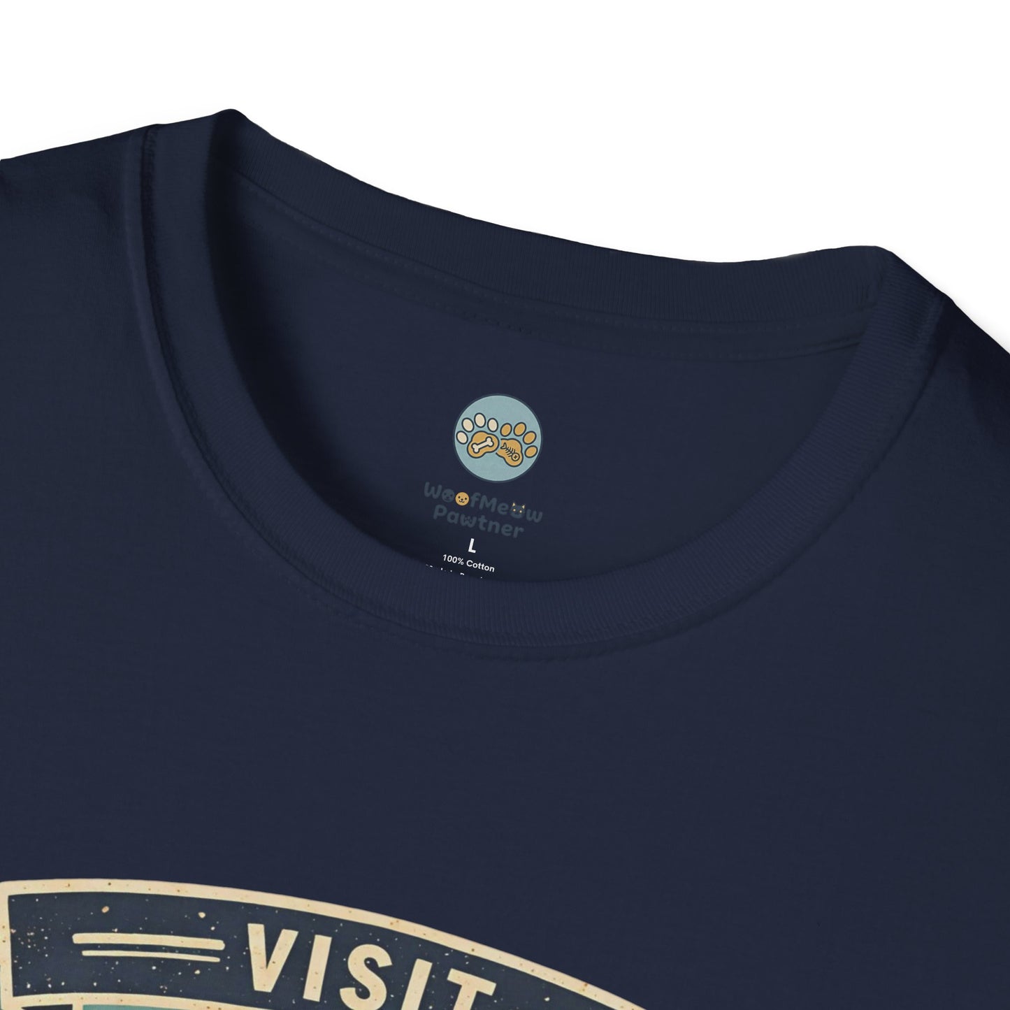 French Bulldog National Park T-Shirt | Vintage Badge Design with Mountains and Sunset for Dog Lovers | Gildan Softstyle 64000 Premium Tee
