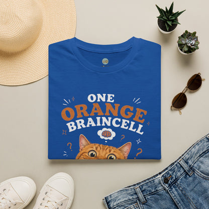 One Orange Braincell Waiting For My Turn T-Shirt | Orange Cat Meme | Gildan Softstyle 64000