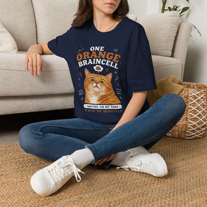 One Orange Braincell Waiting For My Turn T-Shirt | Orange Cat Meme | Gildan Softstyle 64000