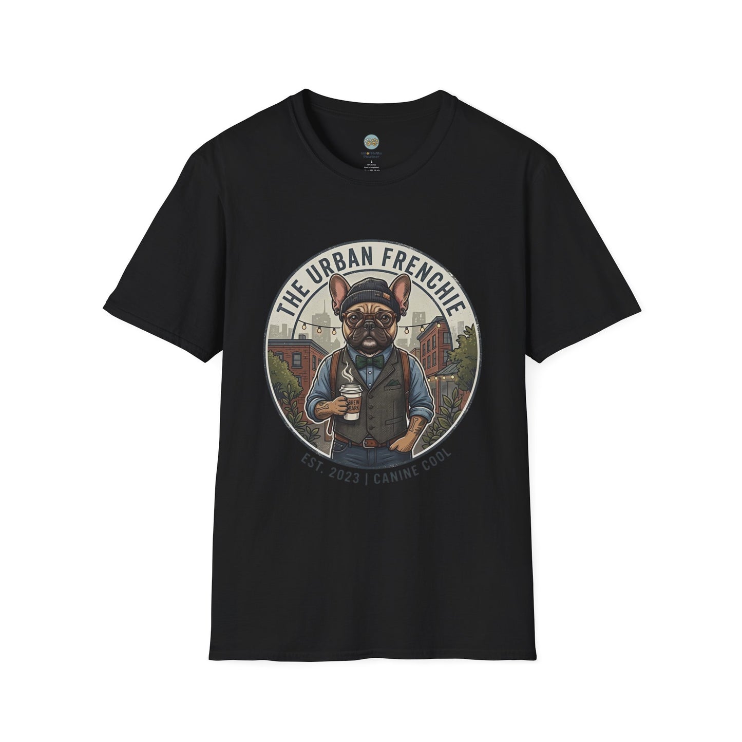 The Urban Frenchie T-Shirt | French Bulldog in City Attire | Gildan Softstyle 64000 Premium Tee