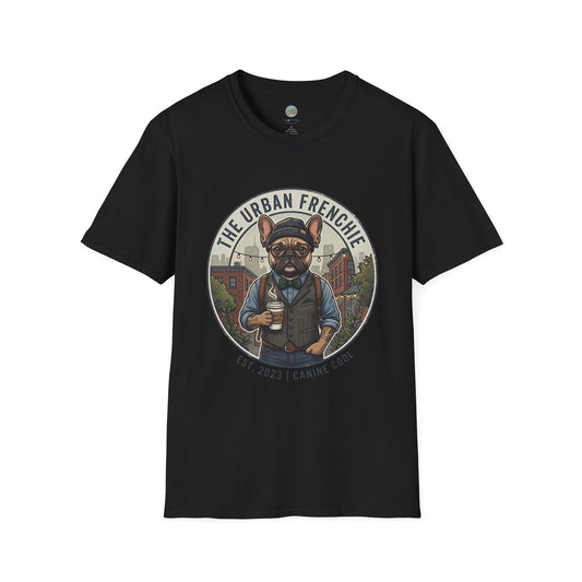 The Urban Frenchie T-Shirt | French Bulldog in City Attire | Gildan Softstyle 64000 Premium Tee