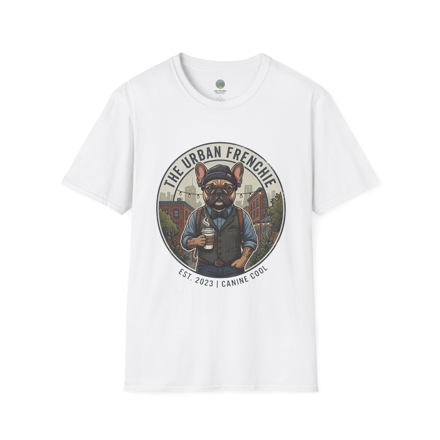 The Urban Frenchie T-Shirt | French Bulldog in City Attire | Gildan Softstyle 64000 Premium Tee