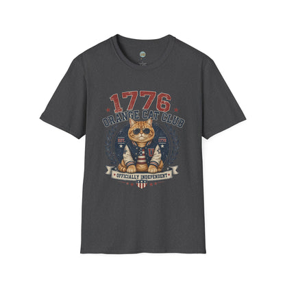 1776 Orange Cat Club T-Shirt | Officially Independent American Cat Design | Gildan Softstyle 64000