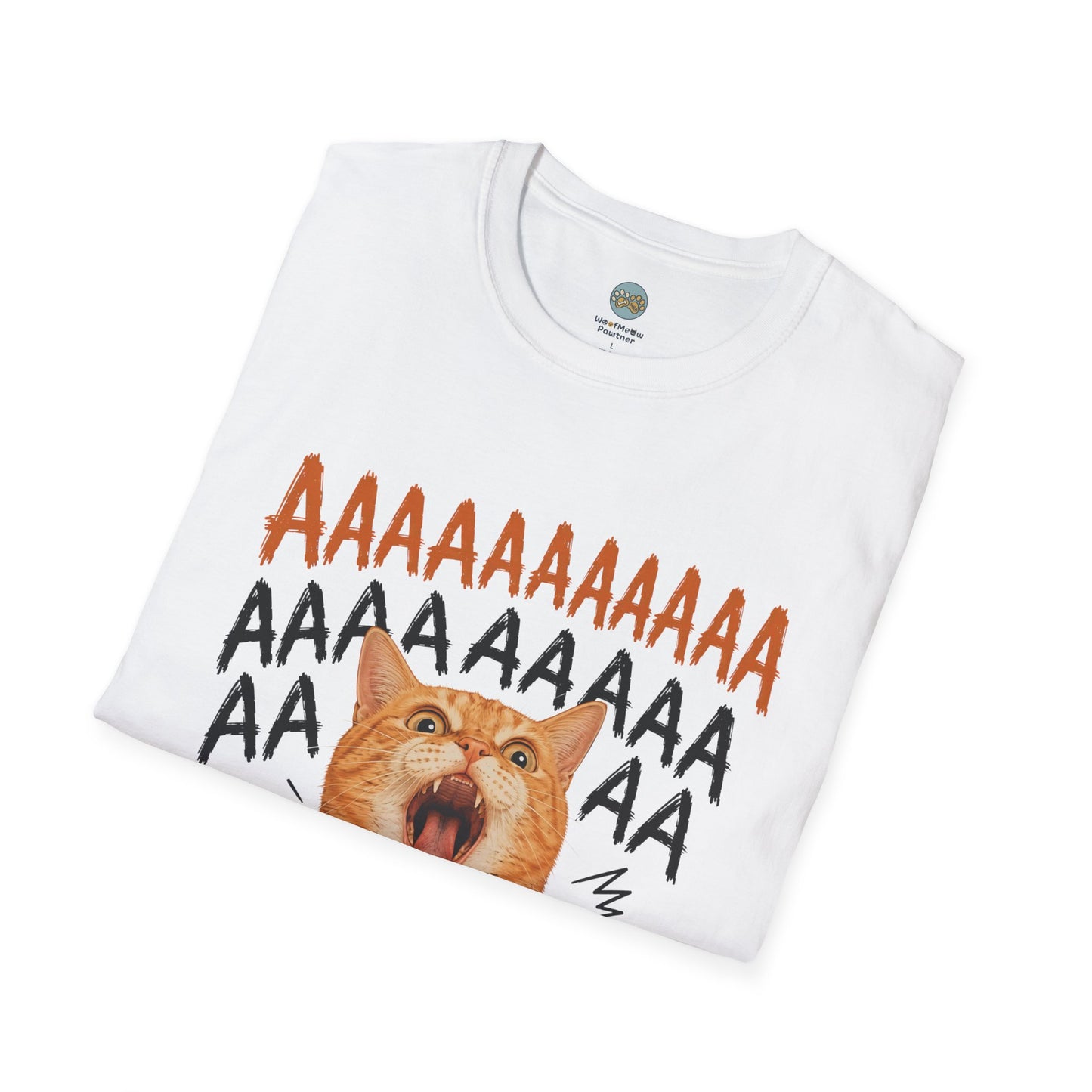 He Has Opinions Orange Cat T-Shirt | Screaming Cat Meme | Gildan Softstyle 64000
