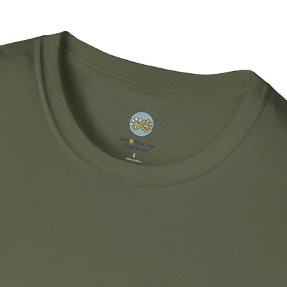 Cat Coffee Review T-Shirt — Relaxed Cat with Headphones & 5-Star Latte Tee | Gildan Softstyle 64000 Premium Tee