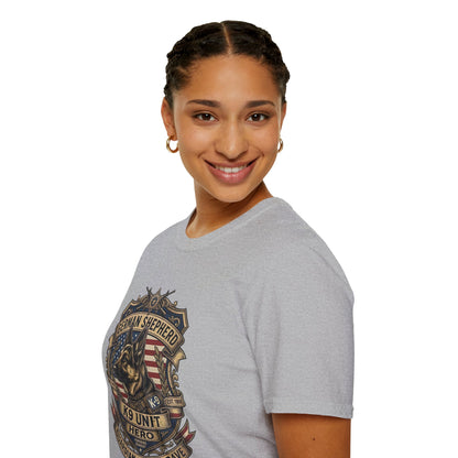 German Shepherd T-Shirt | K9 Unit Est. 1908 - Hero Police Dog Design for GSD Lovers | Gildan Softstyle 64000 Premium Tee