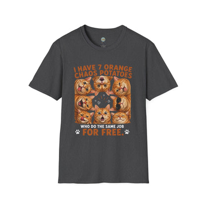 I Have 7 Orange Chaos Potatoes T-Shirt | Orange Cat Squad | Gildan Softstyle 64000