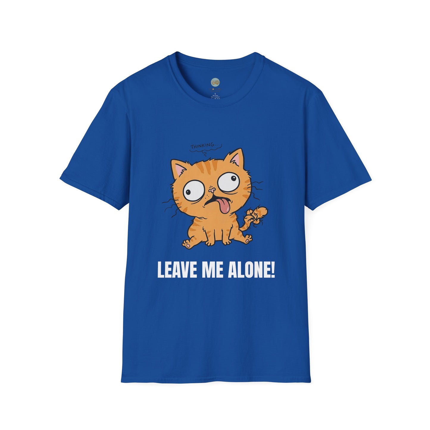 Leave Me Alone Orange Cat T-Shirt | Funny Ginger Cat Meme Slogan Tee | Gildan Softstyle 64000