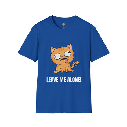 Leave Me Alone Orange Cat T-Shirt | Funny Ginger Cat Meme Slogan Tee | Gildan Softstyle 64000