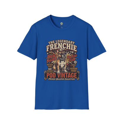 The Legendary Frenchie Vintage Bootleg T-Shirt | French Bulldog Bad to the Bone | Gildan Softstyle 64000 Premium Tee